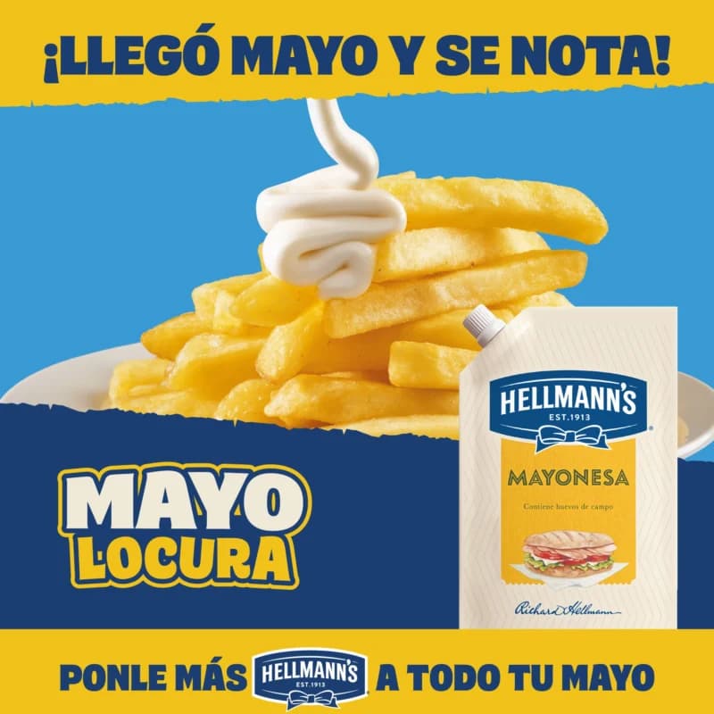 Papas machacadas con Hellmann's