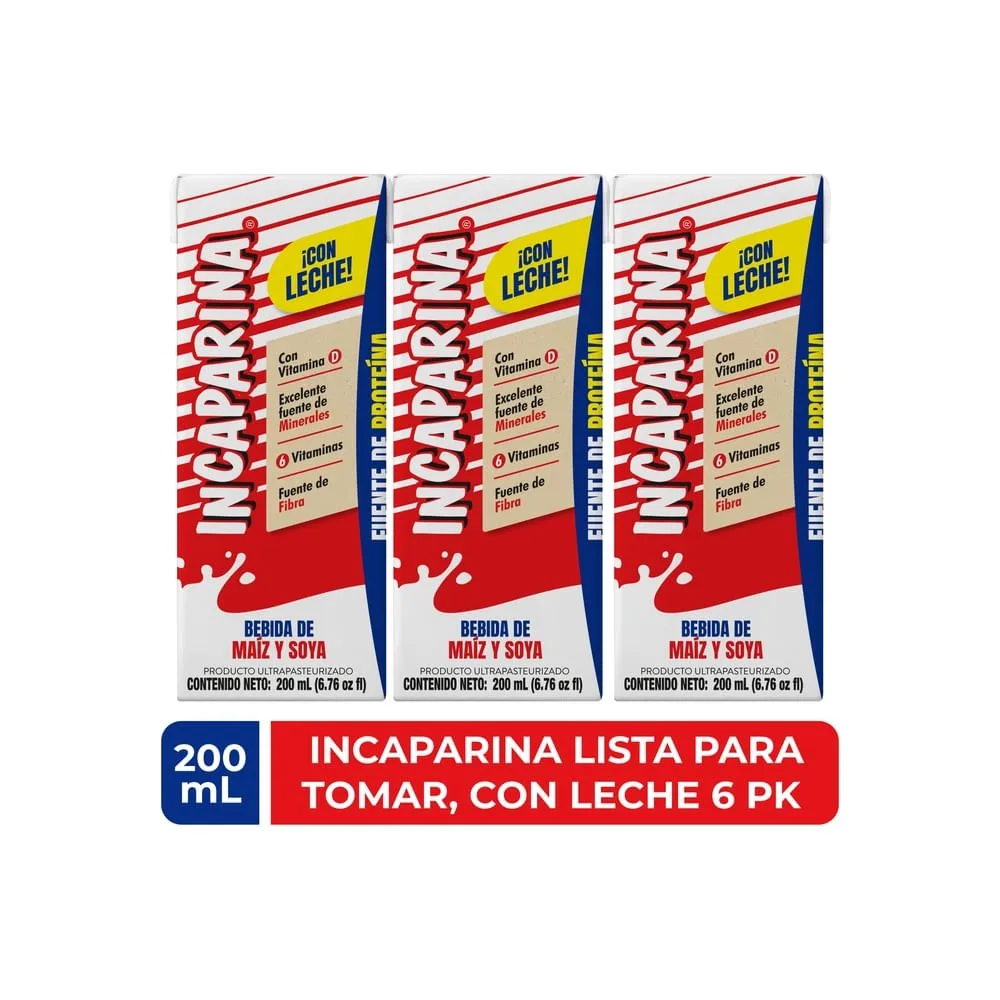 Leche de soya Incaparina Con Leche 6 Pack – 1200 ml