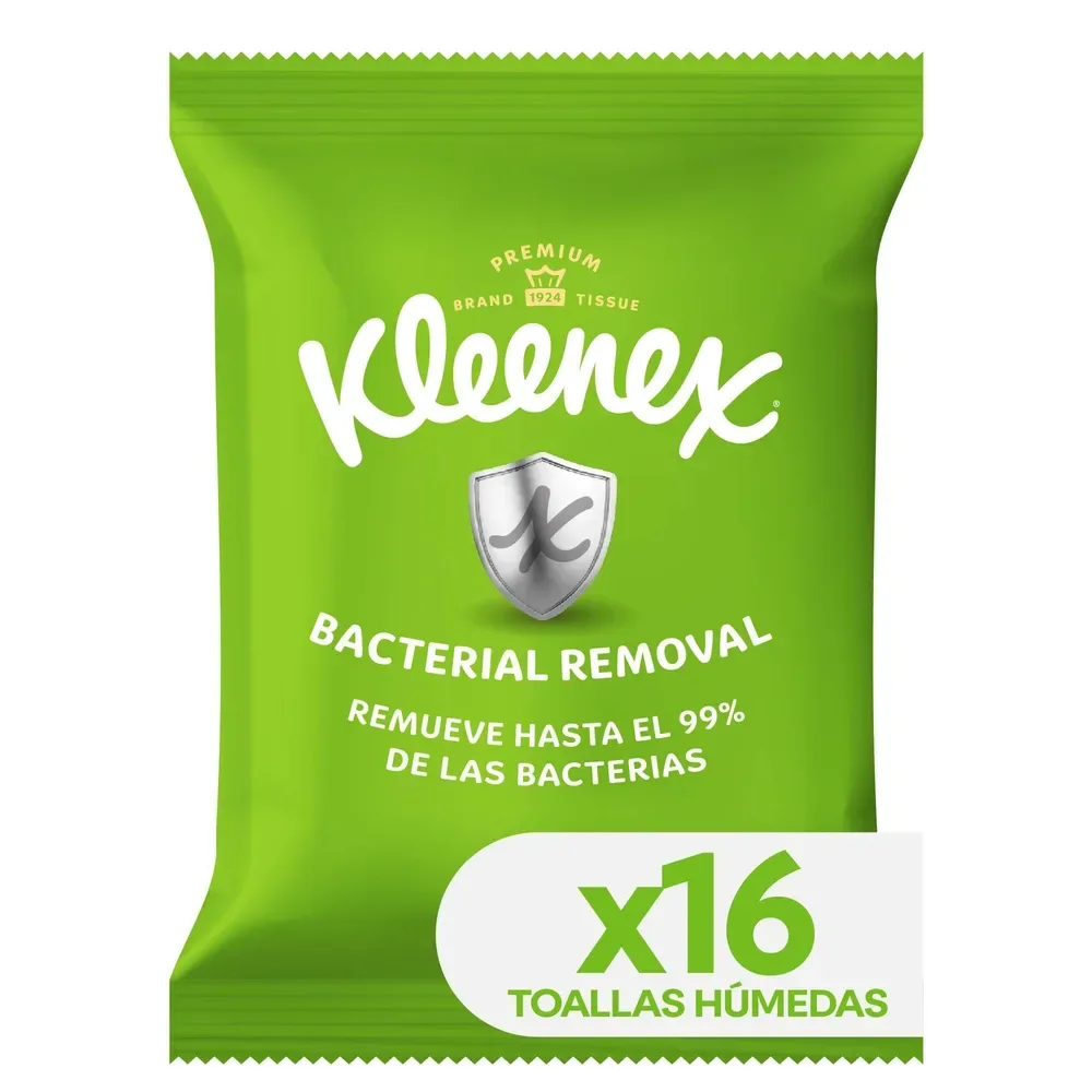 Toallas húmedas Kleenex Bacterial Removal – 16 Unidades