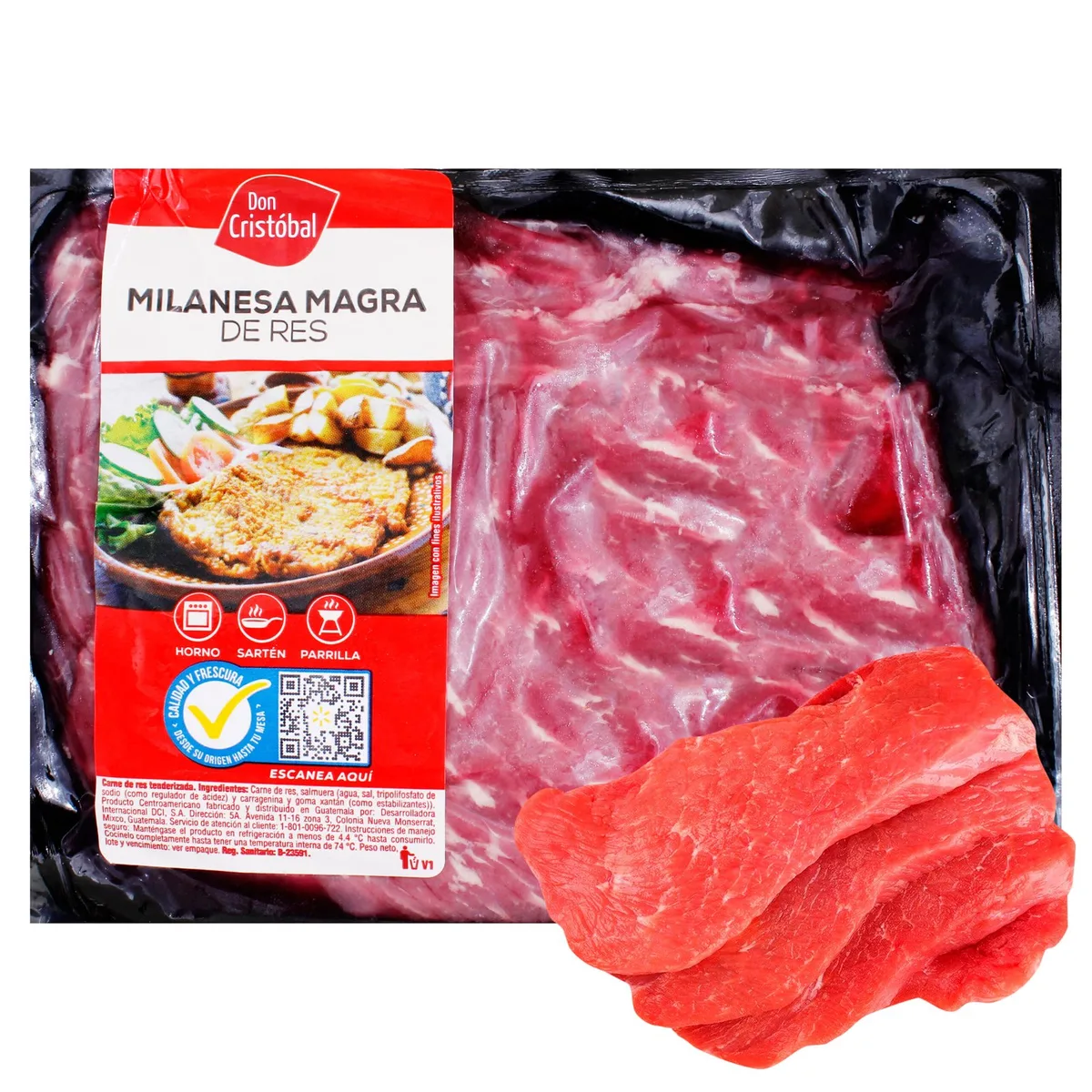 Milanesa magra res Don Cristobal magra empacado – Precio indicado por libra