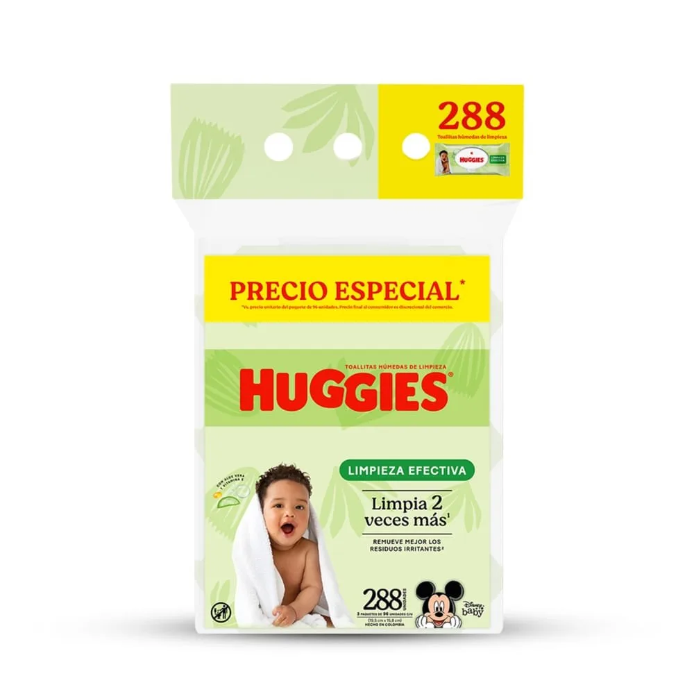 Toallas Húmedas Huggies Limpieza Efectiva – 288 Unidades