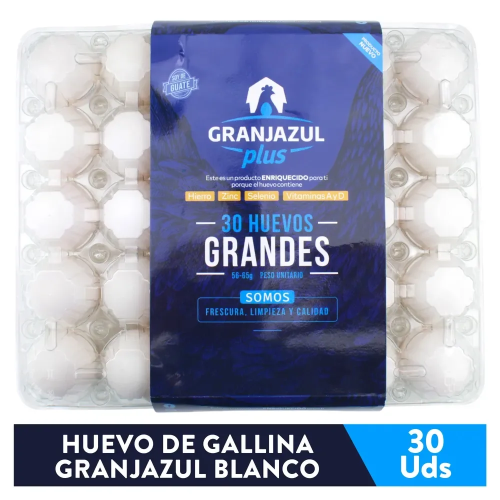 Huevo de Gallina Granjazul Blanco Grande – 30 Unidades
