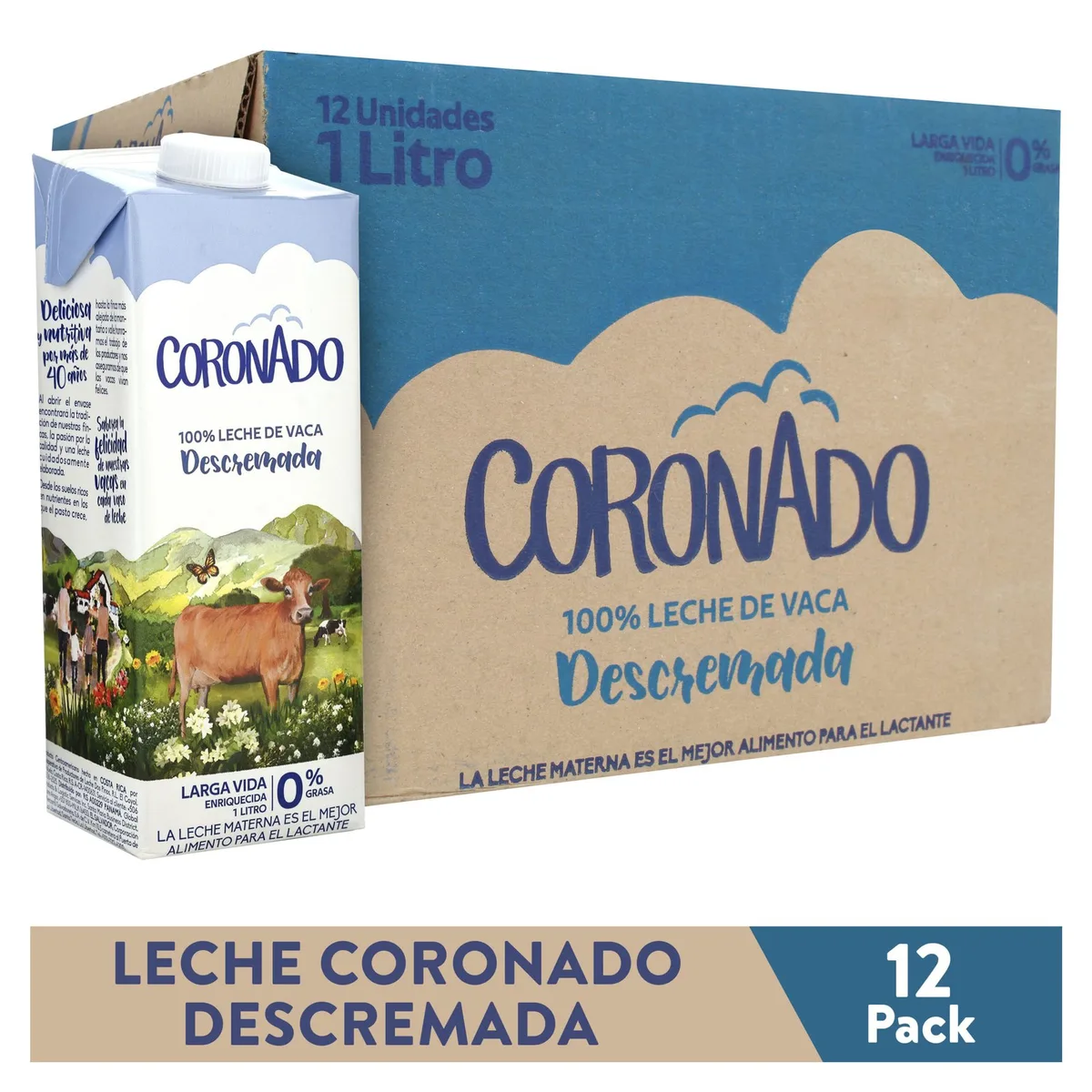 Leche descremada Coronado Uht 12 Pack – 12000ml